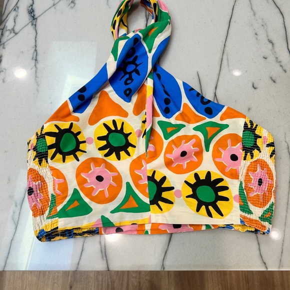 Zara colorful patterned halter crop top - Picture 2 of 4